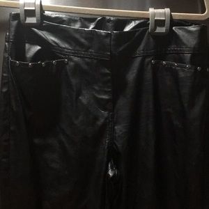 NWOT Rue faux leather pants, boot bottom